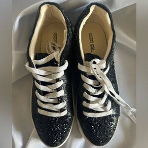 Black Rhinestones Sneakers